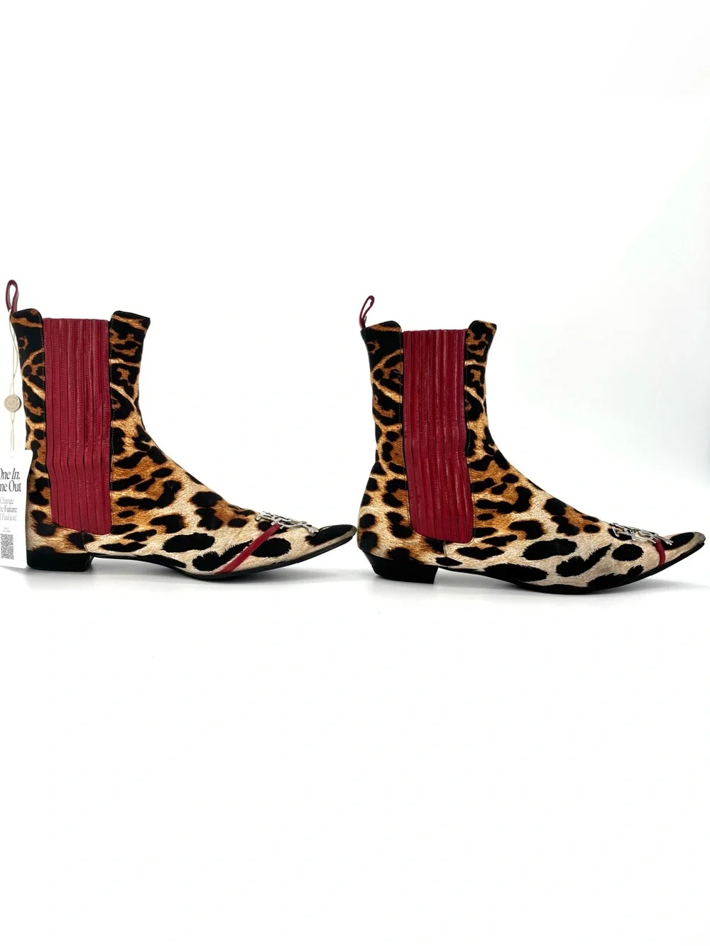 Dior John Galliano Retro Vintage I Love Dior Leopard Print Chelsea Boots 41.5 - Picture 5 of 9